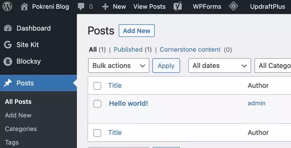 WordPress Add  New Post