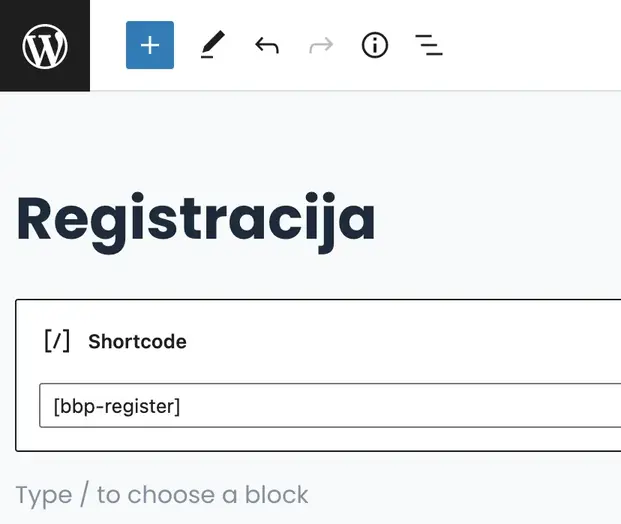 bbPress registracija korisnika