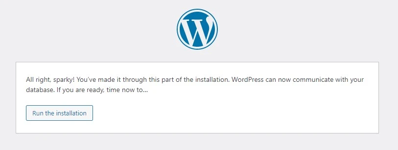 WordPress install step 3